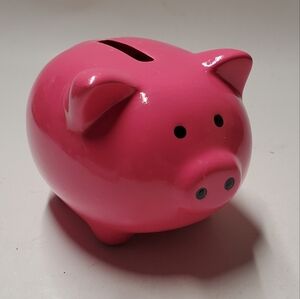 Pink Ceramic Piggy Bank Gift for Girl Encourage Wealth